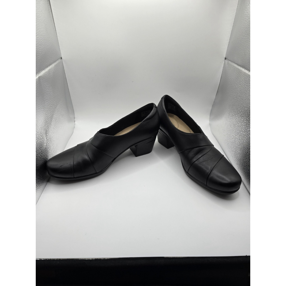 Clarks Ultimate Comfort ROSALYN ADELE Square Heel Black Shoes Ladies Size 8M - Picture 3 of 13